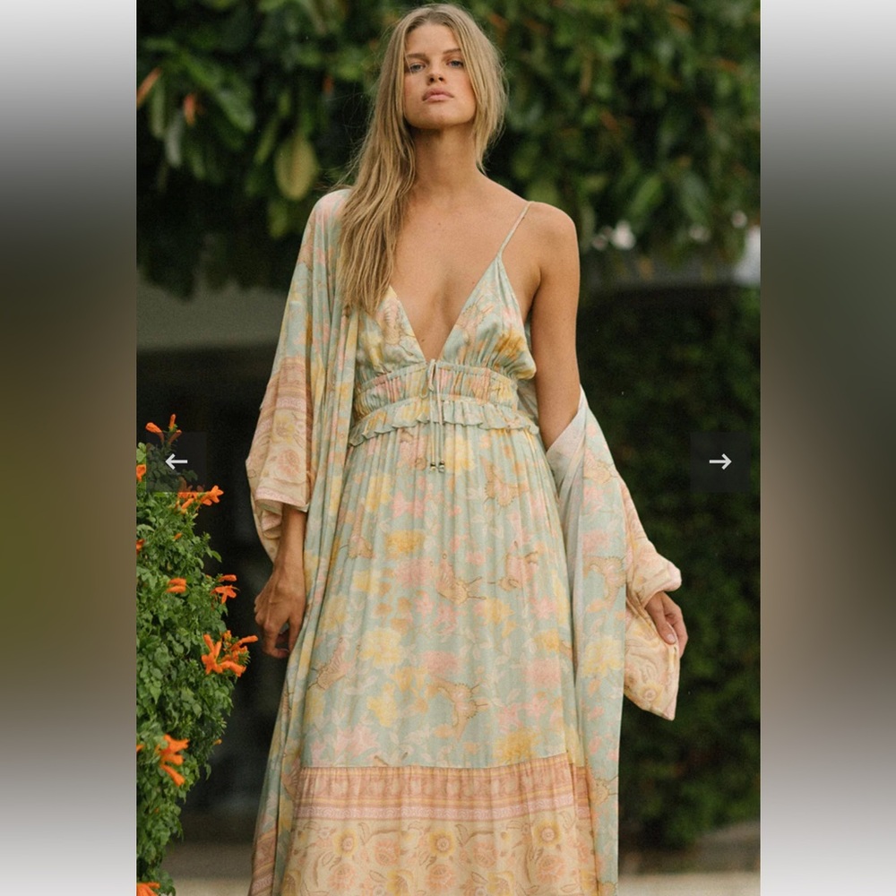 NWT Spell & the Gypsy Butterfly Soirée dress Botanical Sz XS